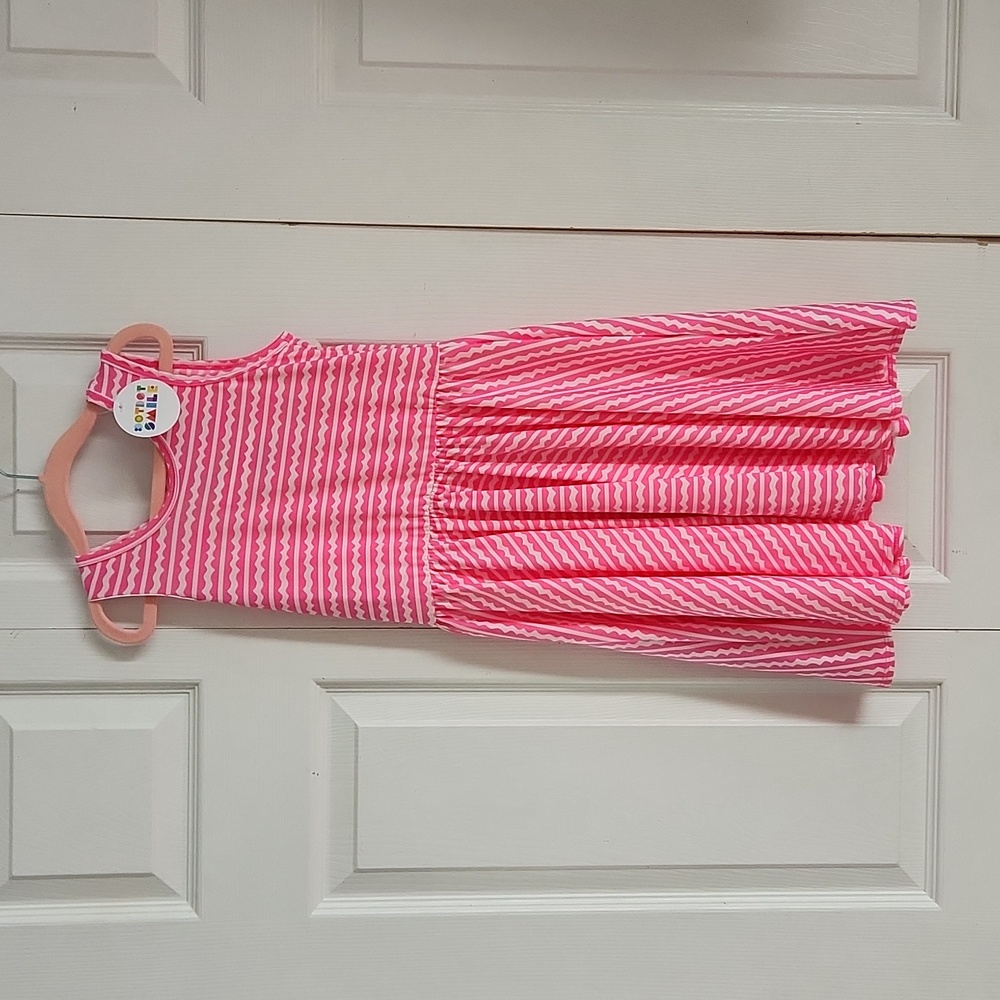 NWT Dot Dot Smile Pink Stripe Tank Top Twirl Dress